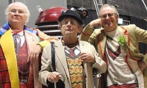 Peter Davison, Colin Baker and Sylvester McCoy in The Five(ish) Doctors (Radio Times)